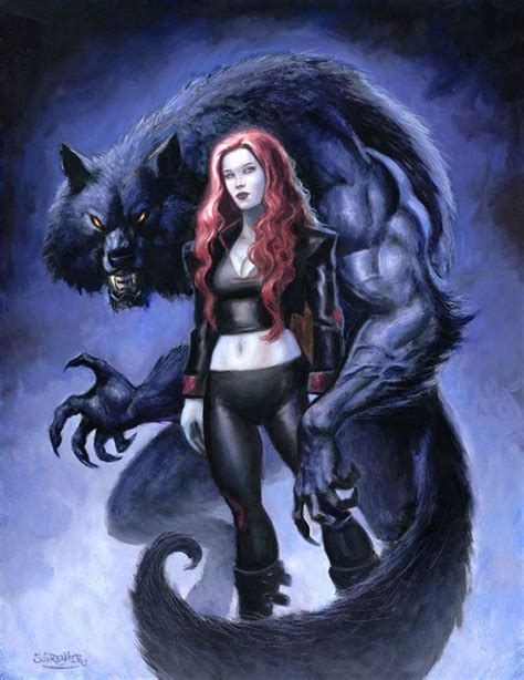 Under The Wolf Moon By Sebastien Grenier On Deviantart Werewolf Art Werewolf Dark Fantasy Art