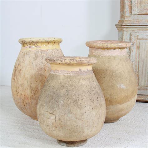 Collection Of Three French 19thc Terracotta Biot Pots Terracotta