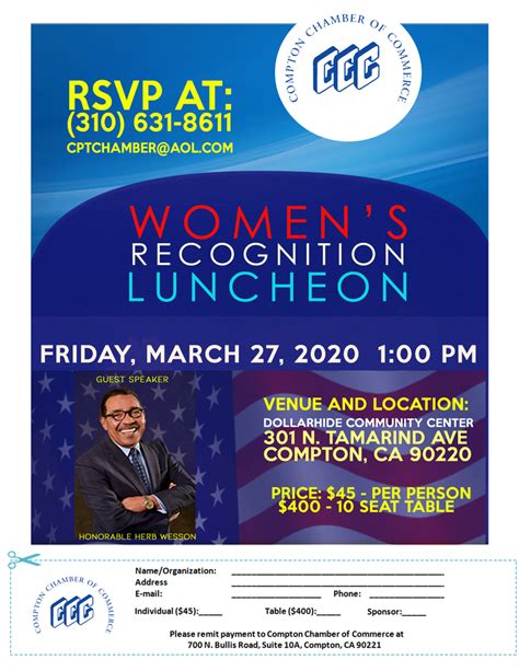 March 27th Womens Recognition Luncheon