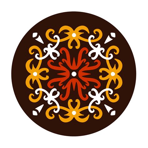Typical Pattern Of The Dayak Tribe In A Circle 16774398 Png