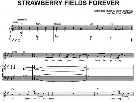 This printable pdf music sheet can be viewed, downloaded and also printed. The Beatles - Strawberry Fields Forever Free Sheet Music PDF for Piano | The Piano Notes