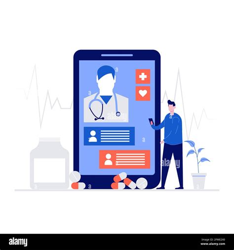 Online Medicine Telemedicine Vector Illustration Concept With