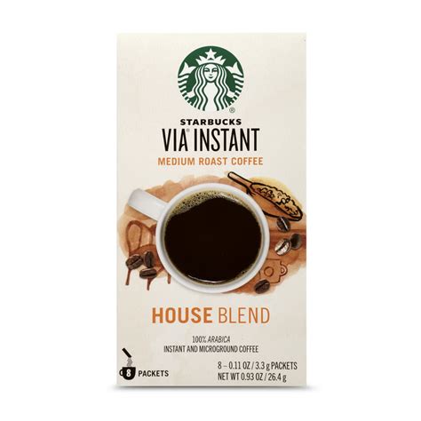 Starbucks Via Instant Coffee Medium Roast Packets — House Blend — 1 Box