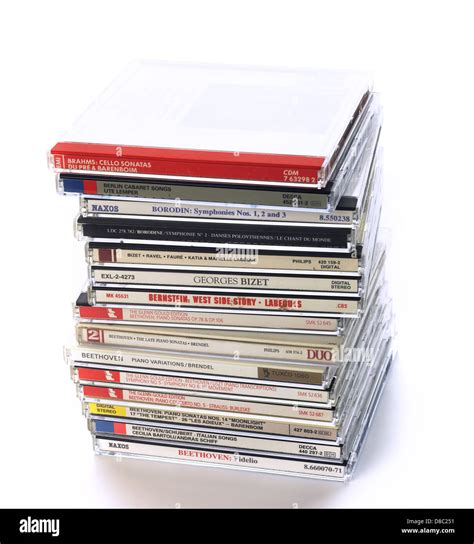 Stack Of Music Cds On White Background Stock Photo Alamy