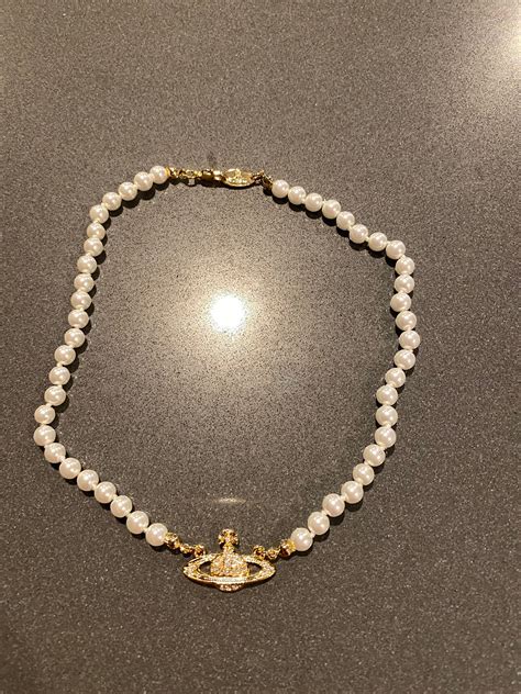 Vivienne Westwood Pearl Necklace Gold Etsy