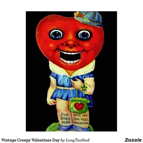 Vintage Creepy Valentines Day Postcard Zazzle Weird Valentines