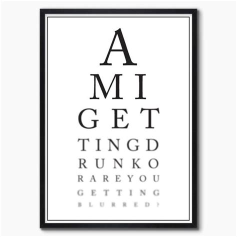 Eye Test Chart Snellen Chart Typographic Print Am I