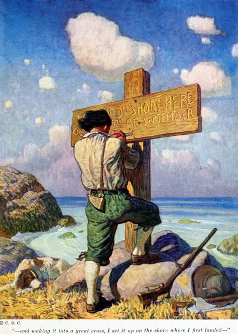 ‘robinson crusoe by daniel defoe pictures by n c wyeth published 1920 by cosmopolitan book