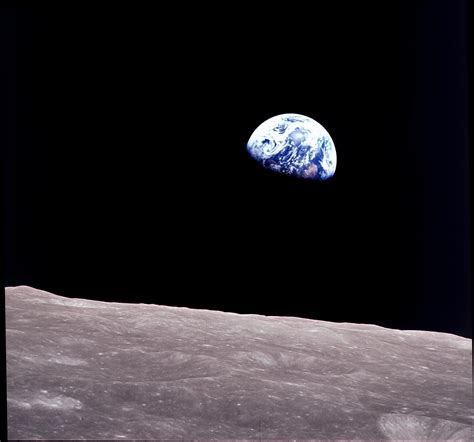 View Of Rising Earth About Five Degrees Above The Lunar Horizon Nasa