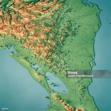Mapa Topográfico De Render 3d De Nicaragua Foto De Stock Y Más Banco De