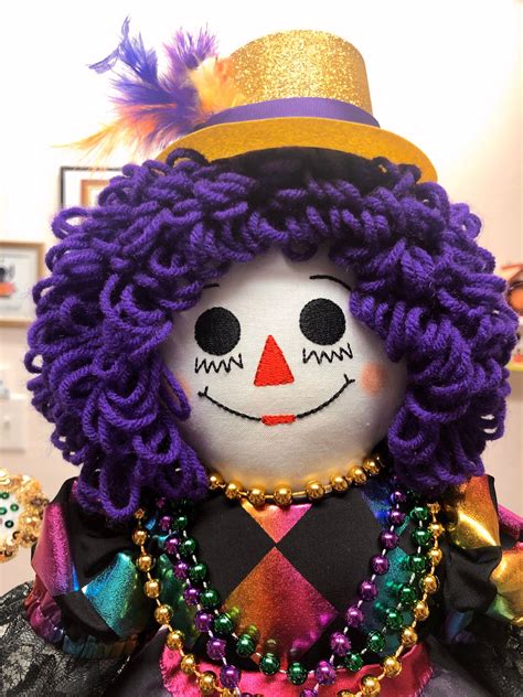 Raggedy Ann Inspired By Mardi Gras Let The Good Times Etsy Raggedy