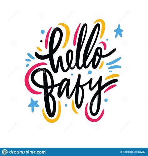 Hello Baby Sign Hand Drawn Vector Lettering Isolated On White