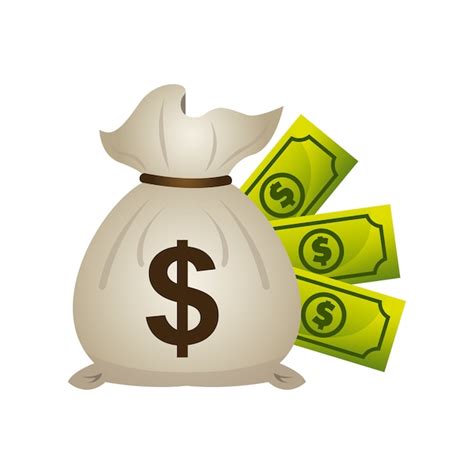 Premium Vector Money Sack And Green Bills Icon