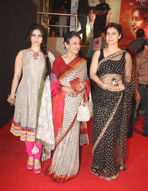 kajol with mother tanuja and sister tanisha at film mai premiere at cinemax in mumbai 1 rediff