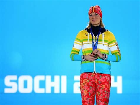 Gold Medalist Maria Hoefl Riesch Of Germany Celebrates During The Medal