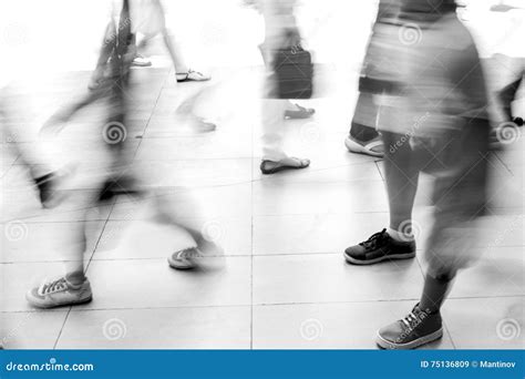 Abstract Blur People Walking Stock Image Image Of Shoes Color 75136809