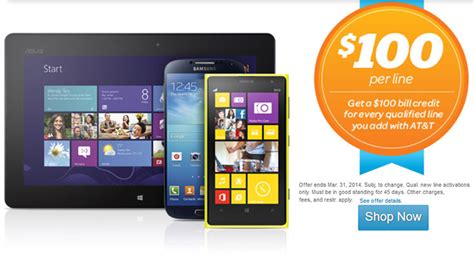 T mobile credit card offers. AT&T Offering $100 Credit For Adding A Line of Service ...