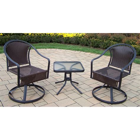 Oakland Living Tuscany 3 Piece Swivel Chat Set From