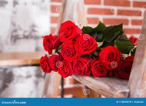 Big Bouquet Red Roses Stock Photo Image Of Floral Beauty 118842818