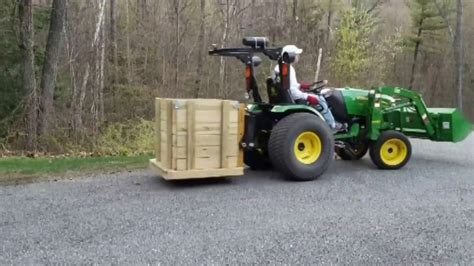 John Deere 2032r With Tractor Supply 3 Point Hitch Carry All And Wooden