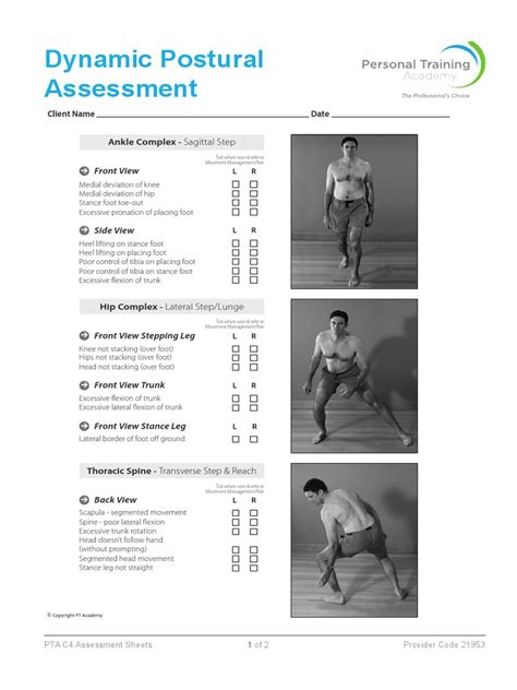 Postural Assessment Sheets Anatomical Terms Of Motion Foot