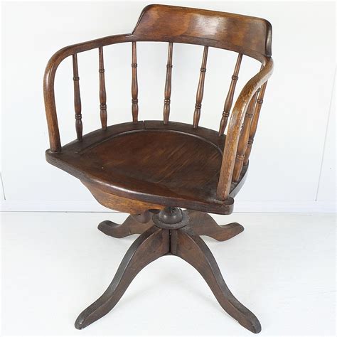Vintage Oak Captains Chair Lot 1028714 Allbids