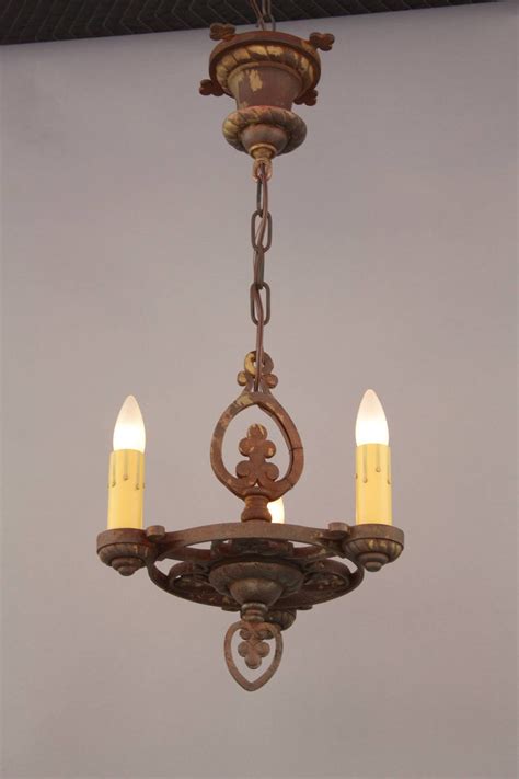 See more ideas about chandelier, spanish style homes, wrought iron chandeliers. Small Three-Light Spanish Revival Chandelier, circa 1920s ...