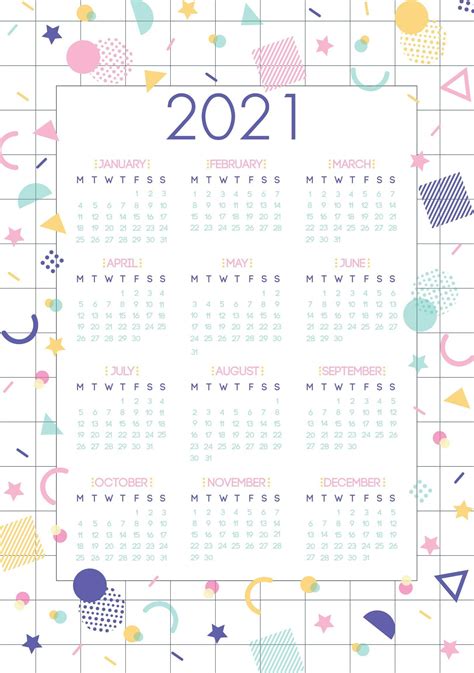 Free Yearly Calendar With Notes 2021 Template One Platform For