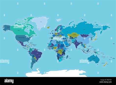 Mapa Del Mundo Con Los Países Mapa De Vectores Ilustración Con Los