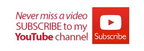 Never Miss A Video Subscribe To Youtube Channel Logo Transparent Png