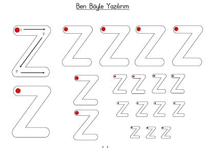 Küçük z harfi ben böyle yazılırım etkinliği | Meb Ders