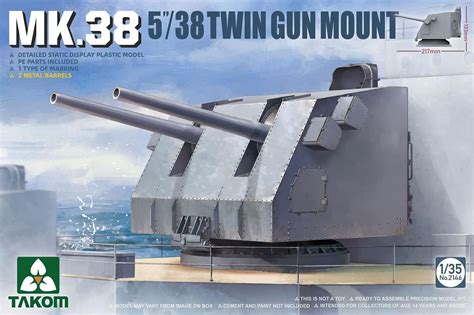 Takom 135 Mk38 5 38 Twin Gun Mount Model Ship Kit Uk