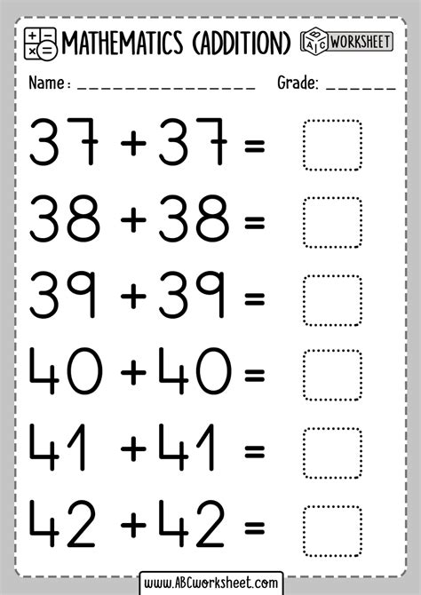 Printable Addition Doubles Numbers Worksheet Abc Worksheet Math