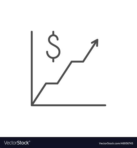 Rising Price Line Outline Icon Royalty Free Vector Image