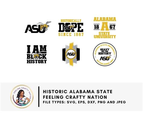 Historic Alabama State University Hbcu Artwork In Svg Png Etsy