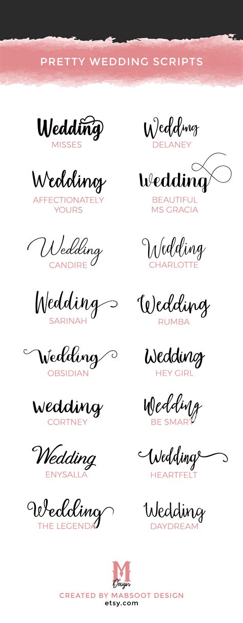 Pretty Wedding Fonts Wedding Invitation Fonts Elegant Script Fonts