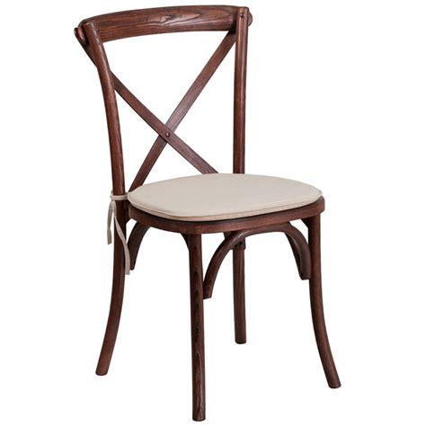 Padded Cross Back Stackable Wood Chair Restaurant Furniture Warehouse