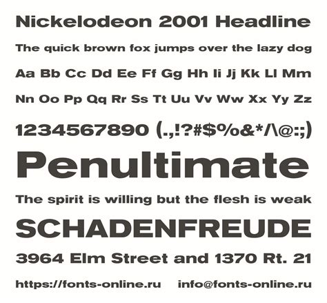 Nickelodeon 2001 Headline Font
