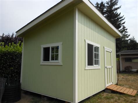 Slant roof style. Storage, garden shed, tool shed, playhouse, craft room, mother in law home ...