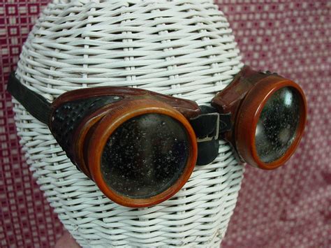 Vintage Steampunk Welding Goggles Ventilated Sides