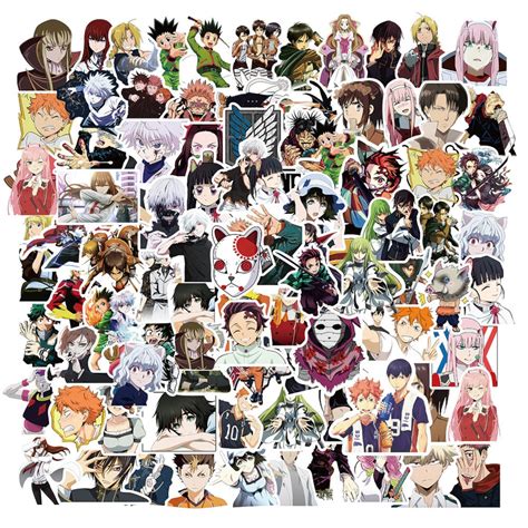 Mixed Anime Sticker Pack Set Of 100 Waterproof Vinyl Stickers Anime