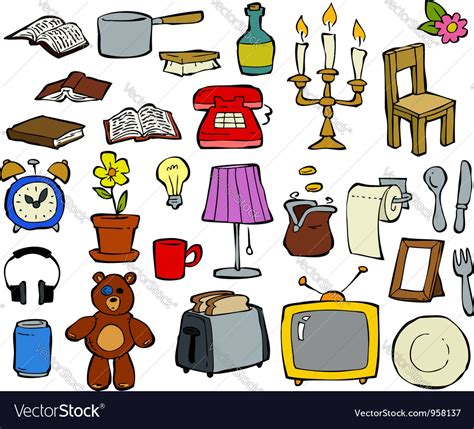 Doodle Household Items Royalty Free Vector Image