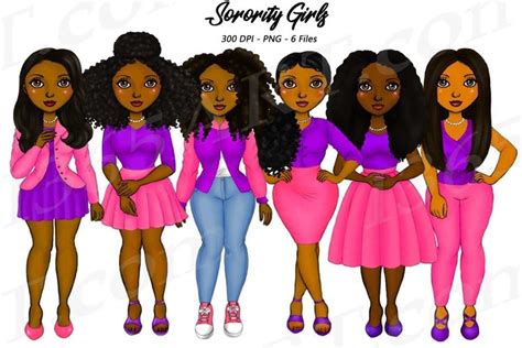 Sorority Girls Clipart African American Natural 558401