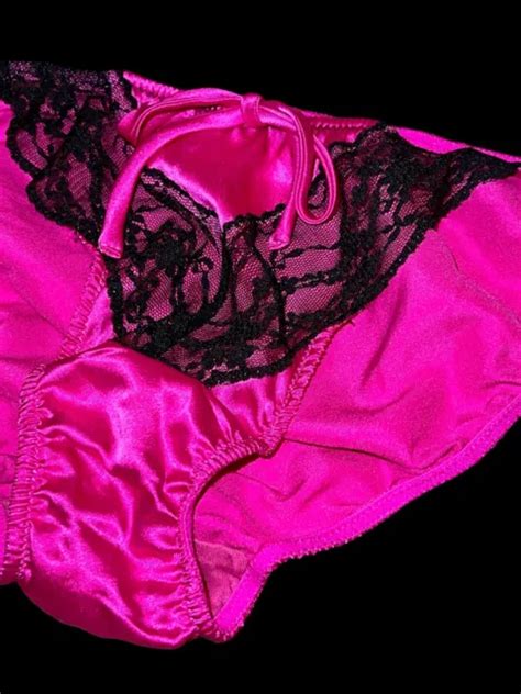 Vtg Victoria’s Secret Second Skin Satin String Bikini Lace Panty Sissy Medium 58 49 Picclick