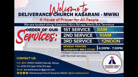 Deliverance Church Mwiki Kasarani Live Stream Youtube