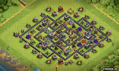Upgrading the town hall unlocks new defenses, buildings, traps and much more.. Town Hall 9 TH9 Farming/Trophy base v103 With Link [1 ...