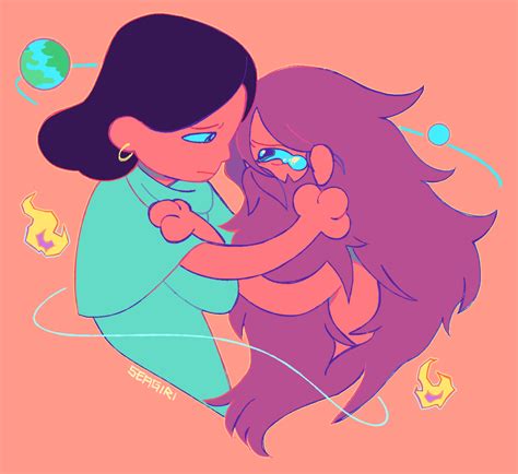 an illustration of two women hugging each other