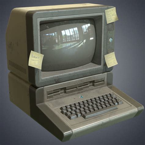 3d Model Computer Retro Vr Ar Low Poly Cgtrader