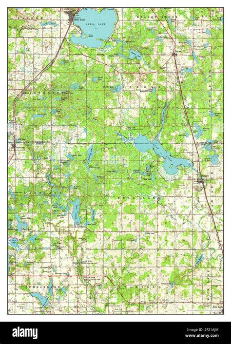 Map Of Shell Lake Wisconsin Hi Res Stock Photography And Images Alamy