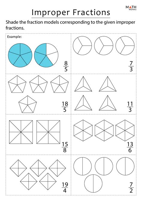 Improper Fraction To Mixed Number Worksheets Math Monks